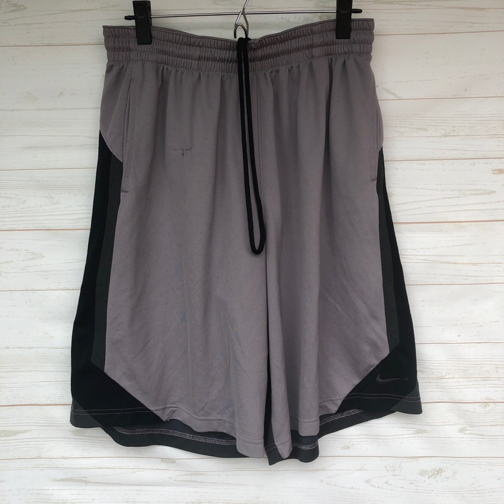 Grey and Black Nike Dri-Fit Shorts